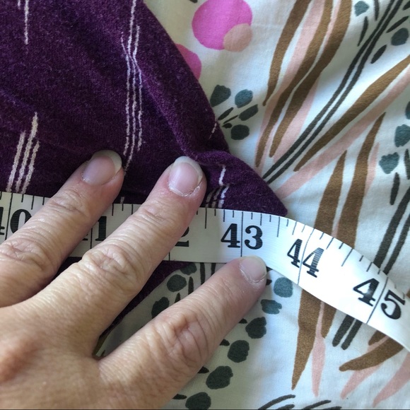 Lane Bryant Purple and Abstract White Line Swing Tee with 3/4 Sleeves - Picture 11 of 12